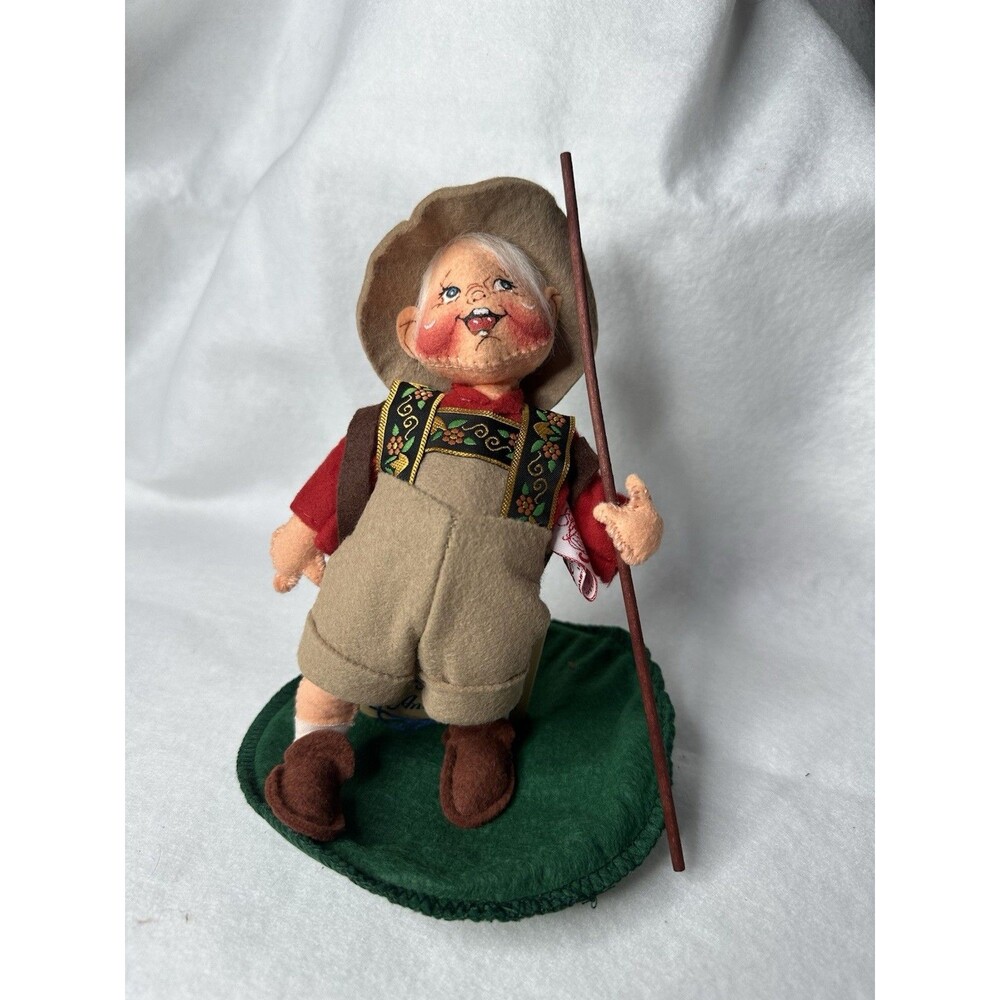 Vtg 1995 Annalee Doll 7" Swiss Alps Boy Lederhosen Alpine Hiker With Tag 2357